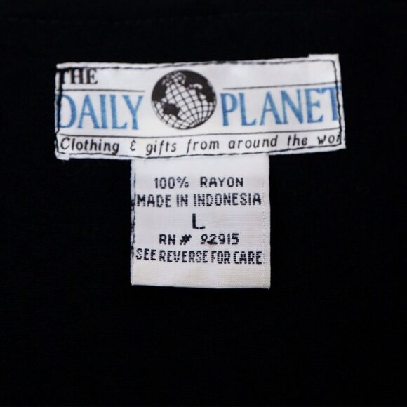 Vintage The Daily Planet Embroidered Jacket Floral Fish Metal Coin Button Size L - Picture 5 of 14